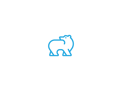 Polar bear bear icon logo mark polar sign