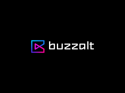 Buzzalt b digital gradient logo logotype mark sign