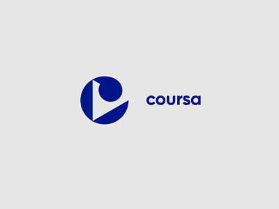 Coursa branding digital education education app geometric identity logo logotype mark school sign video app