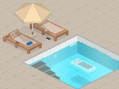 🌴 Thassos Poolside greece hellas hotel pixel pixel art pool vacation
