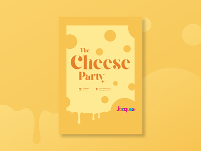 The Cheese Party colors graphic design illustation minimal minimaldesign poster art posterdesign typogaphy vector art