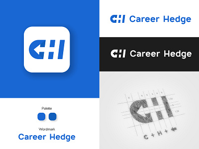 CH Monogram arrow blue branding career corporate idea logo monogram negativespace thepsaddict