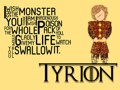 Tyrion Lannister character design gameofthrones illustration lannister thepsaddict typogaphy tyrion tyrionlannister