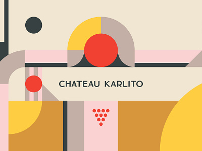 Chateau Karlito Illustration branding design fruit grape graphic design icon illustrator logo natural wine patterns store typography vector wine wine store