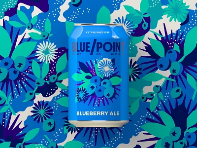 Blue Point Brewing - Blueberry Ale art beer beer art beer branding beer can blueberry blueberry ale brewery clean design craft beer craft brewery fruit fruit beer illustration pattern pattern design patterns vector