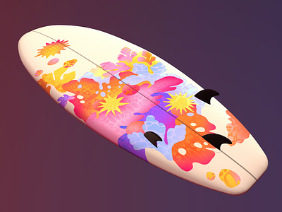 Procreate 5.2 3D surfboard drawing