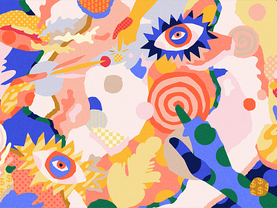 Frontiers for Wieden Kennedy editorial experience illustration psychedelic retail social media
