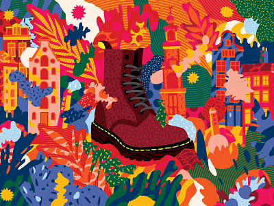 Dr Martens - Amsterdam amsterdam fashion fashion brand flagship illustration mural retail shoes store