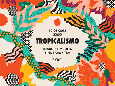 Tropicalismo festival illustration patterns poster psychedelic tropical tropicalia