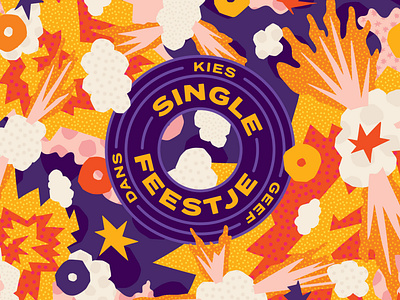 Singlefeestje logo & pattern branding design festival graphic design illustration logo patterns typography