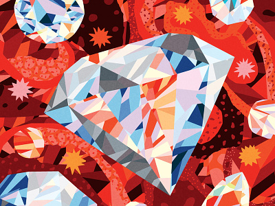 Diamond Foundry for Fast Company diamond diamonds editorial editorial illustration fast company illustration innovation magazine patterns start up startup tech