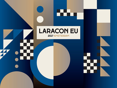 Laracon EU blue 2017 branding design geometric graphic design icon logo patterns typography vector