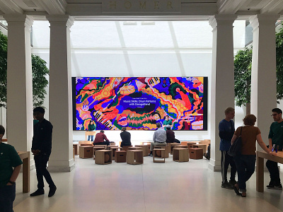 Today At Apple Carnegie Library apple apple pencil apple store art birds carnegie library drums illustration keyboard music patterns retail rhythm singing store swirl swirling today at apple todayatapple vector