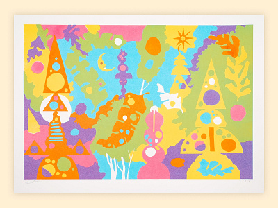 Monument Valley screenprint ancient ancient aliens ancient culture art botanical clean iconic illustration illustrator jungle leaves mayan minimal monument plants psychedelic screen print screen printing screenprint screenprinting