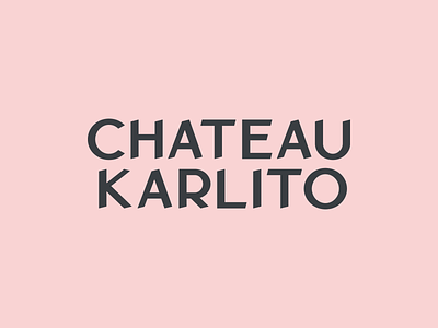 Chateau Karlito logotype branding culinary custom typography design graphic design icon logo logodesign logotype minimal natural wine pink restaurant typeface typography typography logo vector wine wine branding winebar