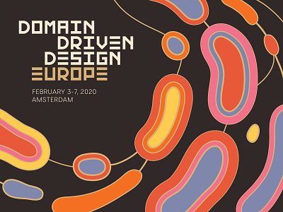 DDDEU 2020 Campaign image amsterdam branding cells conference conference branding connected custom typography domain driven design domains europe event event branding graphic design icon logo patterns typography vector