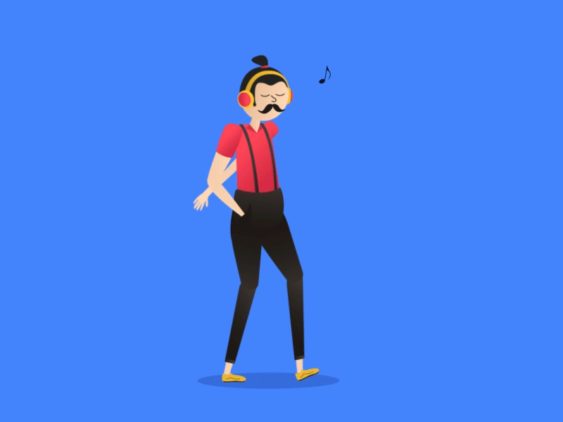 Dancing Walk adobe aftereffects animation design gif illustrated illustration motion vector walk walkcycle