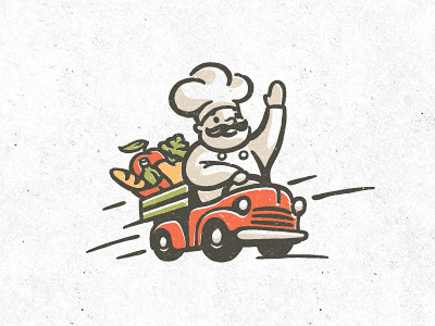 Personal chef #2 car chef cook food handmade identity illustration logo retro truck vintage