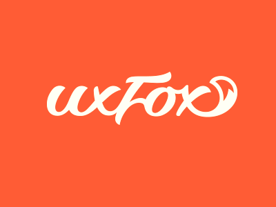 Uxfox Logo animal custom fox handwrite icon lettering logo symbol type typography