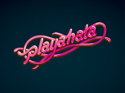 Dj Playahata 3d logo pink promo writing