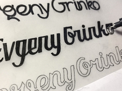 Evgeny Grinko custom type elegant handmade identity lettering logo script type