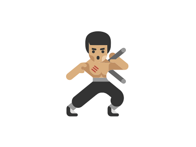 Fighting character fighting flat icon illustration sport vector art