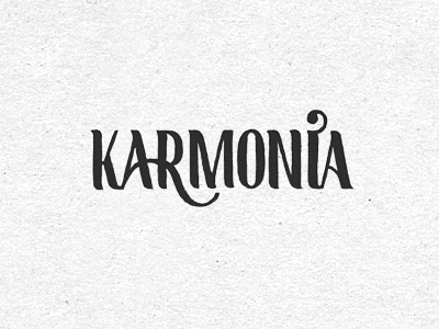 Karmonia calligraphy custom design dlack handscript identity jewelry lettering logo sketch skript typography