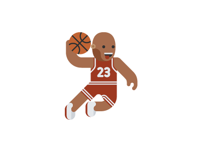 Basketball basketball character flat icon illustration michael jordan nba player sport vector art