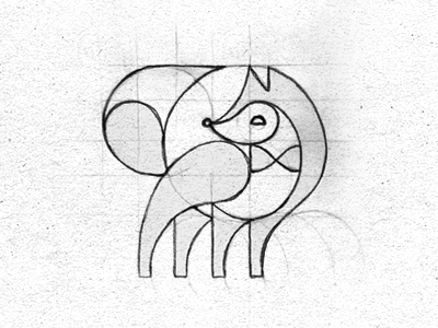 Fox animal design drawing fox geometry icon identity illustration logo pencil sketch