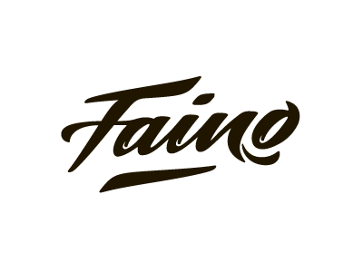 Faino black calligraphy custom type design dynamic identity lettering logo type