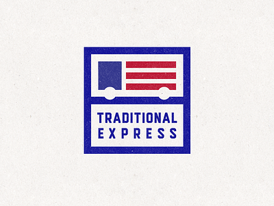 Traditional express flag minimalistic moving simple truck usa
