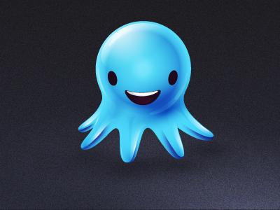 Octopus blue icon illustration logo