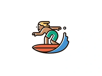 Surfer character icon illustration sport summer surf surfing