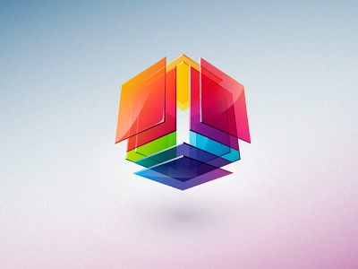 Ast Design 3d blink colorful cubic geometric glass identity logo multicolor