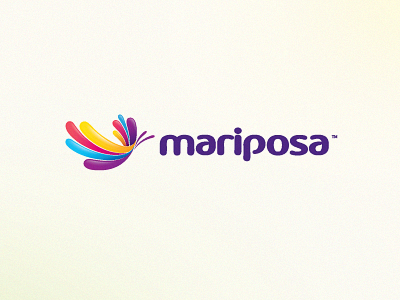Mariposa Logotype bright butterfy colorful identity logo type