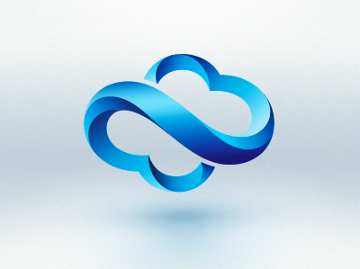 Light Climate airflow blue cloud icon identity logo smooth
