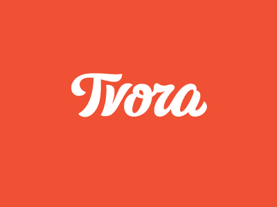 Tvora custom type handmade identity lettering logo orange script soft type