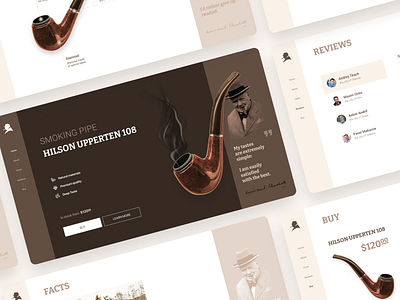 Smoking pipes shop - Landing page landing smoking ui ux