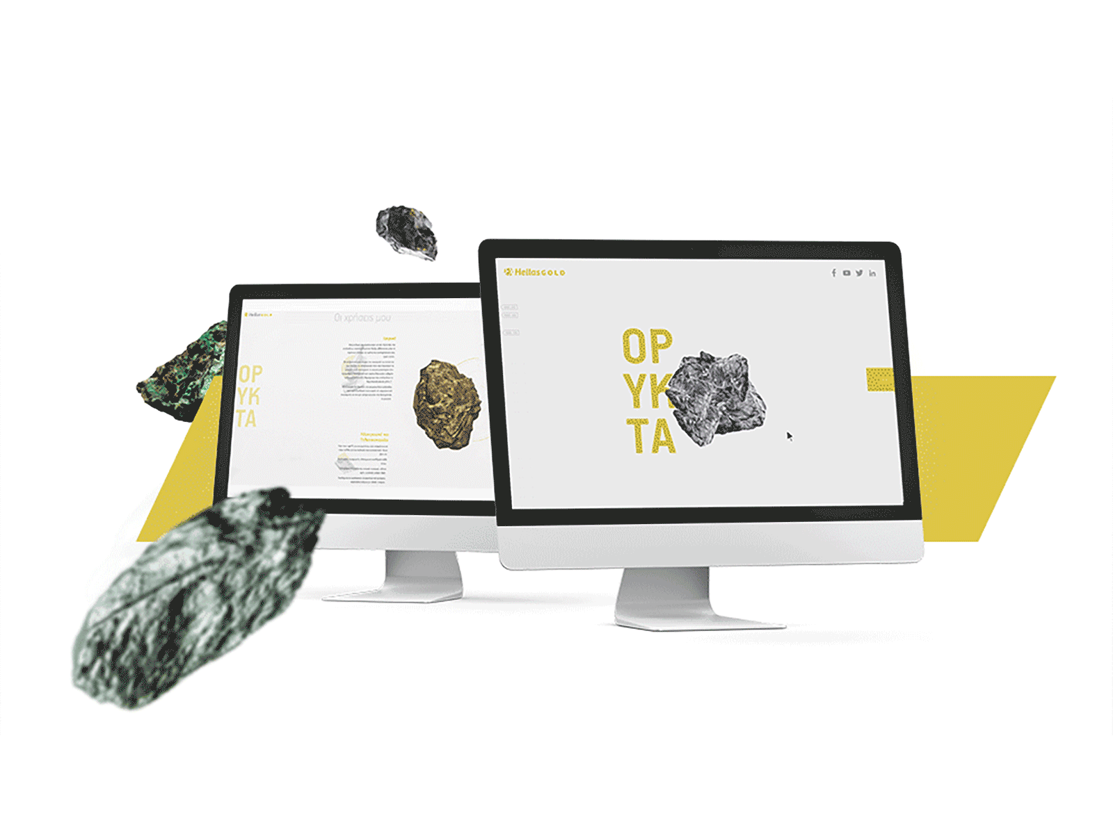 Hellas Gold campaign microsite 3d campaign geology gold interactive mines ui ux website website concept website design