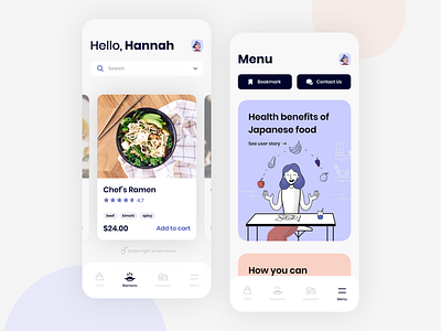 Mobile Ramen Restaurant app asian food design food geneva illustration ios japanese jeremy mobile ramen restaurant ui umamido user stories ux