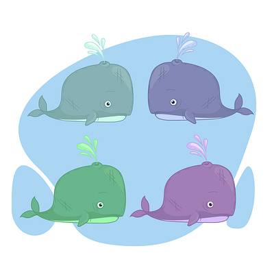 Whale cartoon character cartoon illustration design illustration ocean sea vector whale