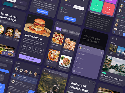 Foxtrot UI Kit Mobile screens app blog design education figma food messenger ui ui kit uikit ux web webdesign