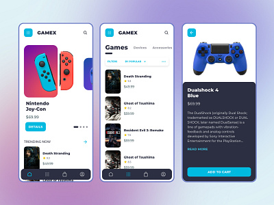 Games Store Concept app cards design devices games nintendo playstation ui ux