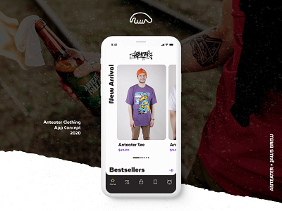 Anteater Clothing / App Concept app clothing design fashion mobile streetwear ui ux