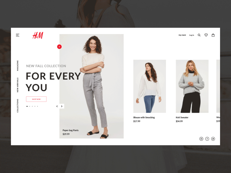 02/30 UI H&M web concept animation fashion hm interaction ui ux web webdesign