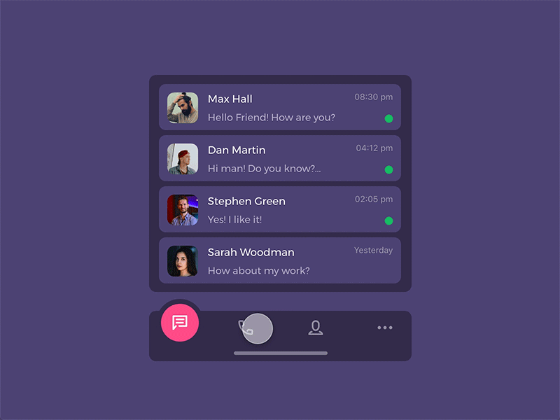 Messenger tab bar concept adobe xd animation app design interaction madewithadobexd mobile tab bar ui ux web