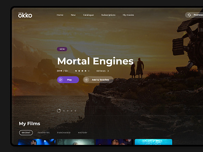 Okko redesign concept adobexd concept okko okkomovies ui ui ux web webdesign