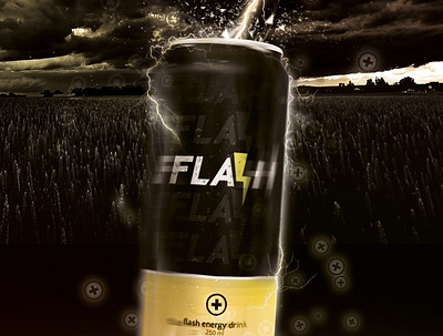 Flash energy drink brand branding can energy drink graphic design logo packaging