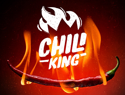 Chili King - logo design chili fast food fire food hot logo spicy food