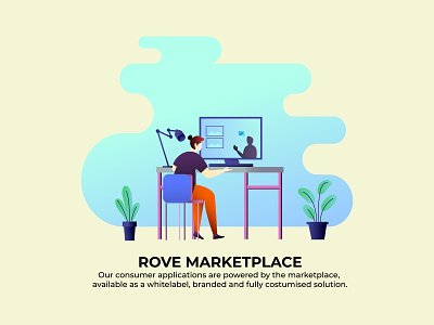 flat design rove marketplace animation background branding design flat gril illustration landing page vector web